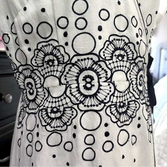 PS…Style Navy Embroidered Retro Wrap Dress – Size 14 - Picture 3 of 16